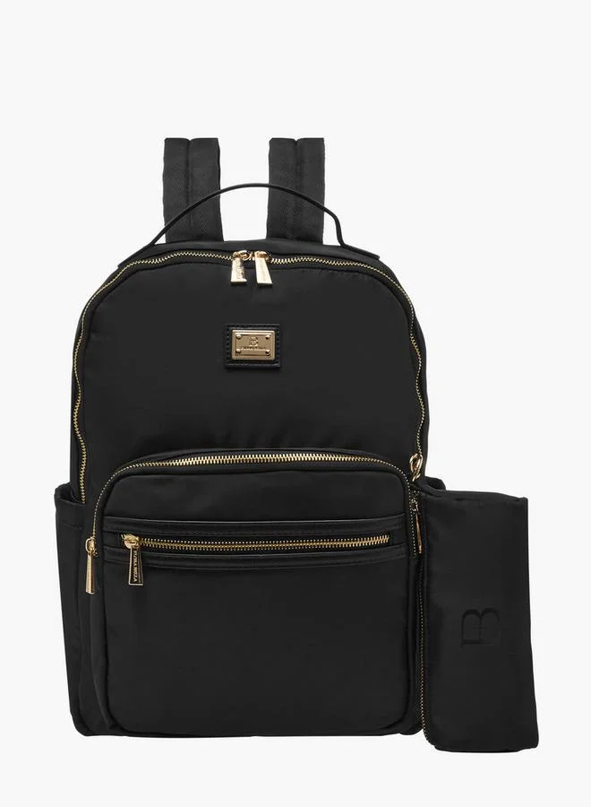 Solid Backpack With Pouch